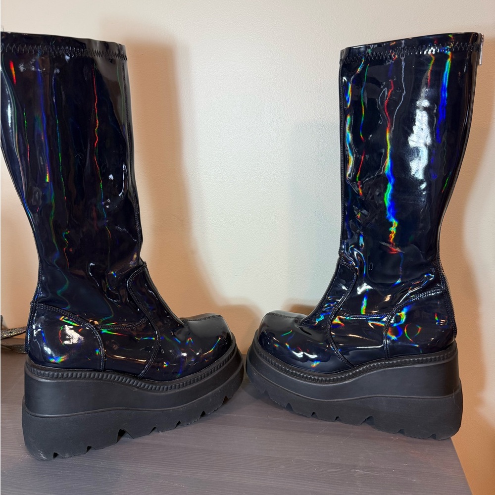 Demonia Holographic Platform Boots - image 4
